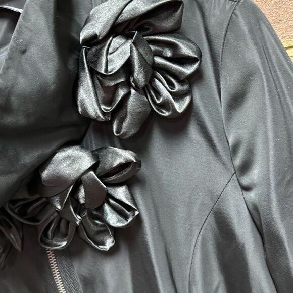 Kensie Women’s Black Rosette Quarter Sleeve Jacket Size Large - Picture 4 of 8